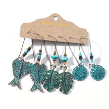 Load image into Gallery viewer, 3 Pairs Vintage Bohemian Tassel Hanging Water Drop Earrings
