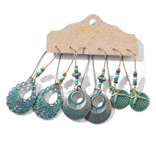 Load image into Gallery viewer, 3 Pairs Vintage Bohemian Tassel Hanging Water Drop Earrings