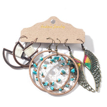 Load image into Gallery viewer, 3 Pairs Vintage Bohemian Tassel Hanging Water Drop Earrings