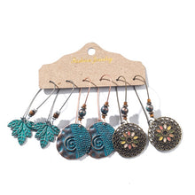 Load image into Gallery viewer, 3 Pairs Vintage Bohemian Tassel Hanging Water Drop Earrings