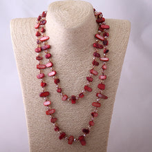 Load image into Gallery viewer, Long Knotted Halsband Rainbow & Solid Color Crystal and Shell Necklace