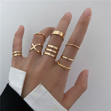 Load image into Gallery viewer, Hiphop Gold and Silver Chain Rings Sets