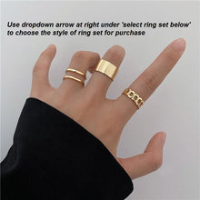 Load image into Gallery viewer, Hiphop Gold and Silver Chain Rings Sets