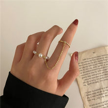Load image into Gallery viewer, Hiphop Gold and Silver Chain Rings Sets