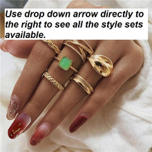 Load image into Gallery viewer, Hiphop Gold and Silver Chain Rings Sets