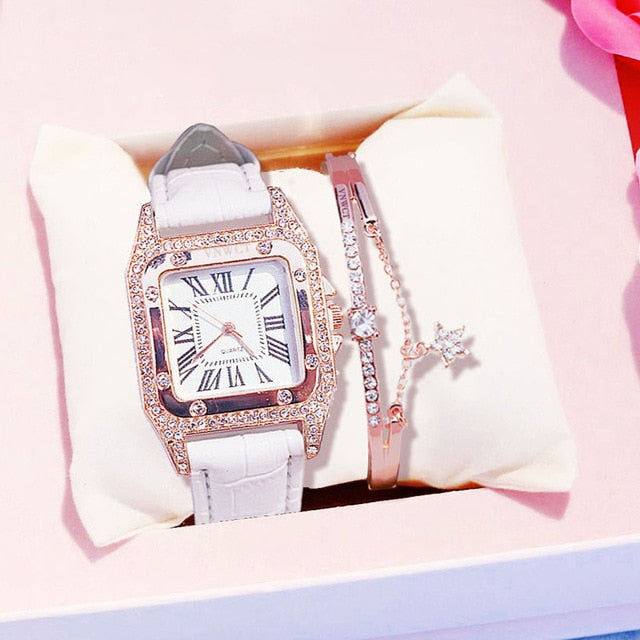 Starry Sky Ladies Quartz Wristwatch & Bracelet Set