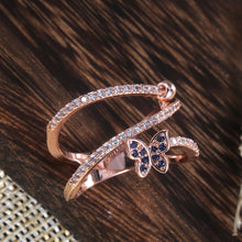 Load image into Gallery viewer, Butterfly Shaped Finger Ring Luxury Rose Gold Color
