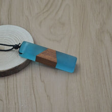 Load image into Gallery viewer, Wood Resin Necklace Pendant, Woven Rope Chain
