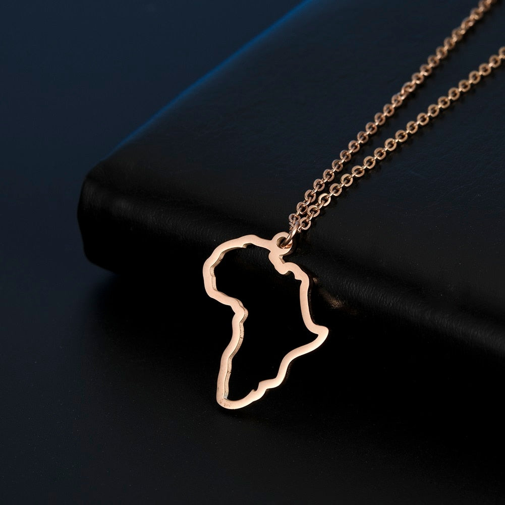 African Map Pendant Necklaces 50cm / 19.6 inches