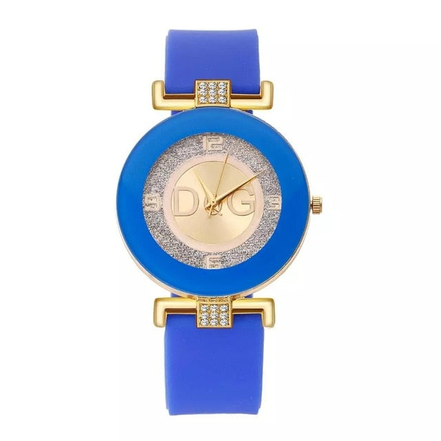 Luxury Fashion Quartz Ladies Silicone Matte Wristwatch