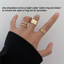 Load image into Gallery viewer, Hiphop Gold and Silver Chain Rings Sets
